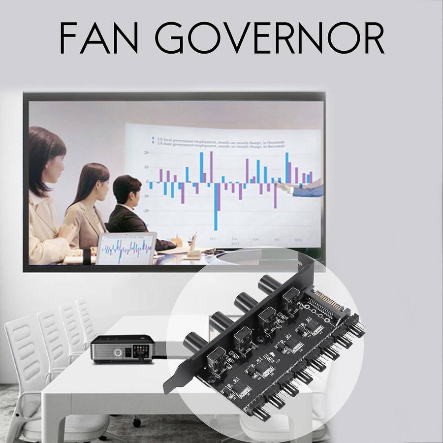 Pc 8 Channels Fan Hub 4 Knob Cooling Fan Speed Controller 12v