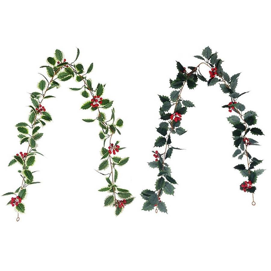 Christmas Garland Winter Red Berries Xmas Party-light Green