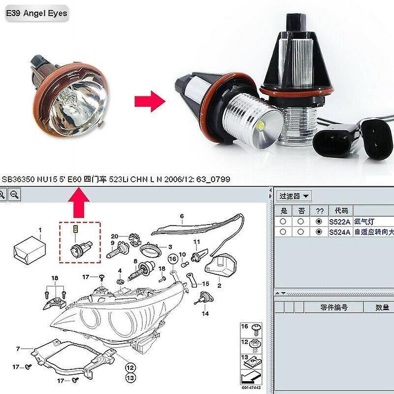 8000k Amber Led Bulbs Lamps for -bmw E39 E53 E60 E63 [pack Of 2 Pcs]