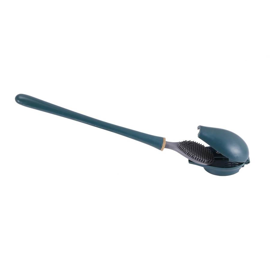 Silicone Toilet Brush Wall-mounted Automatic Cleaning Tool Wc-blue