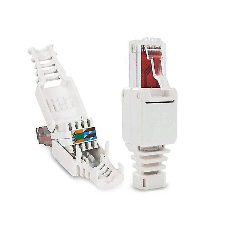 6 Pcs Network Connectors Tool-free Rj45 Cat6 Lan Utp Cable Plug