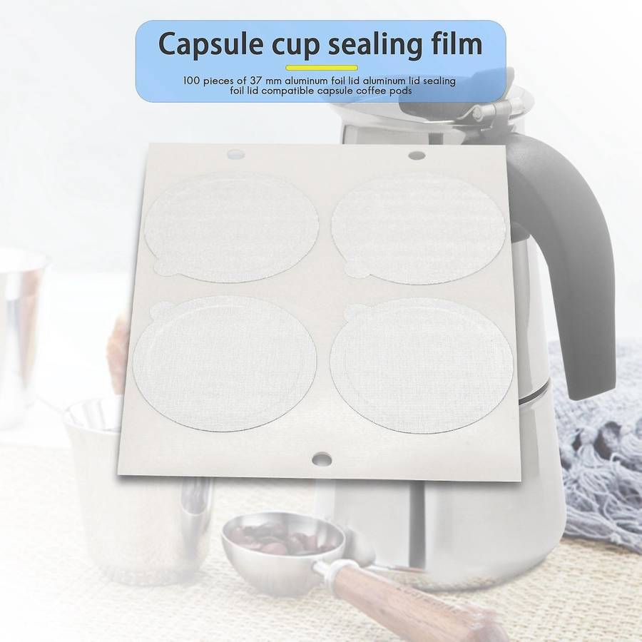 100pcs 37mm Aluminum Foil Lids Seals Foil Lids for Nespresso Capsules