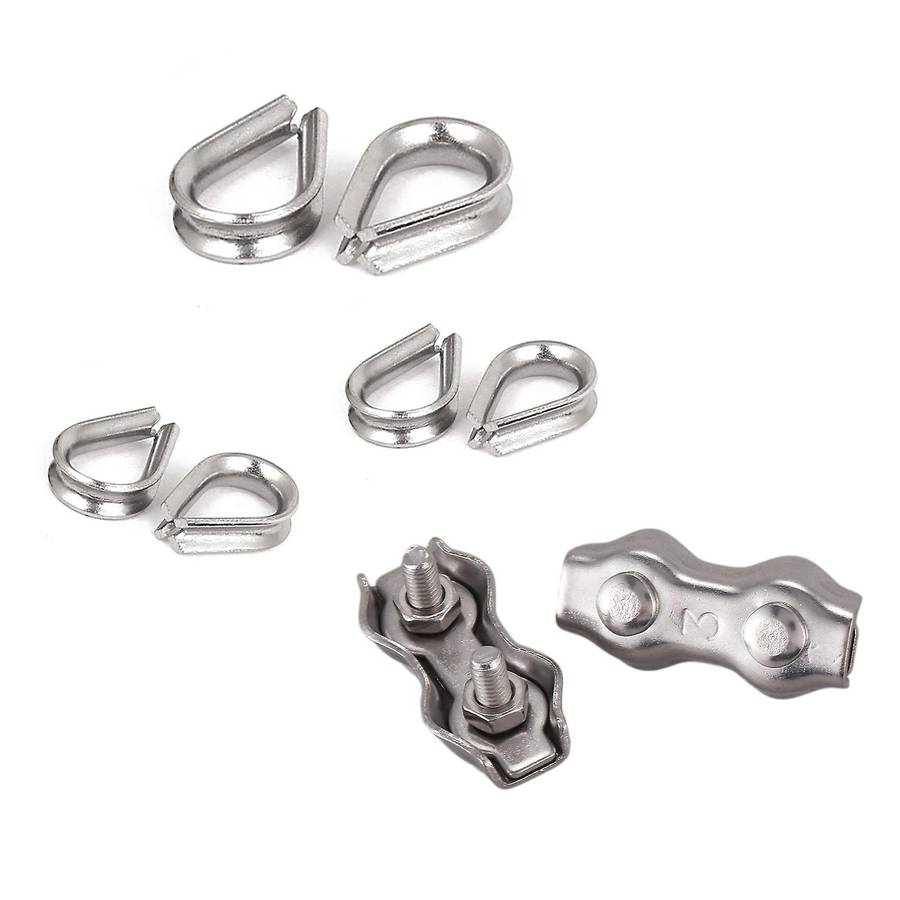 Stainless Steel 2mm Wire Rope Cable Thimbles Silver Tone 20 Pcs