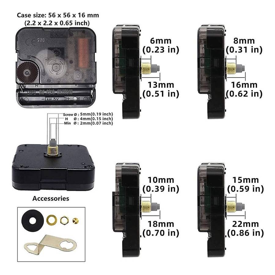 Silent Quartz Clock Movement, 4 Kinds Of Shaft Clock Movement
