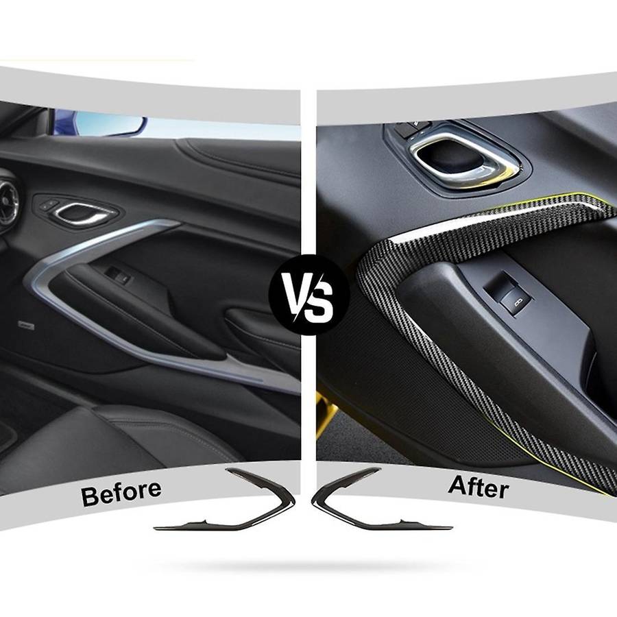 Car Interior Door Decoration Cover Trim Stickers, Abs Carbon Fiber