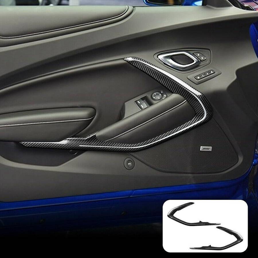 Car Interior Door Decoration Cover Trim Stickers, Abs Carbon Fiber