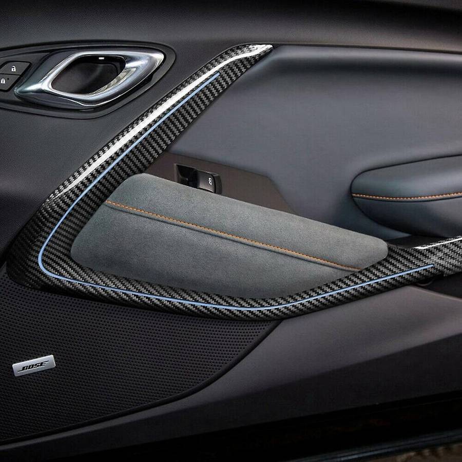 Car Interior Door Decoration Cover Trim Stickers, Abs Carbon Fiber