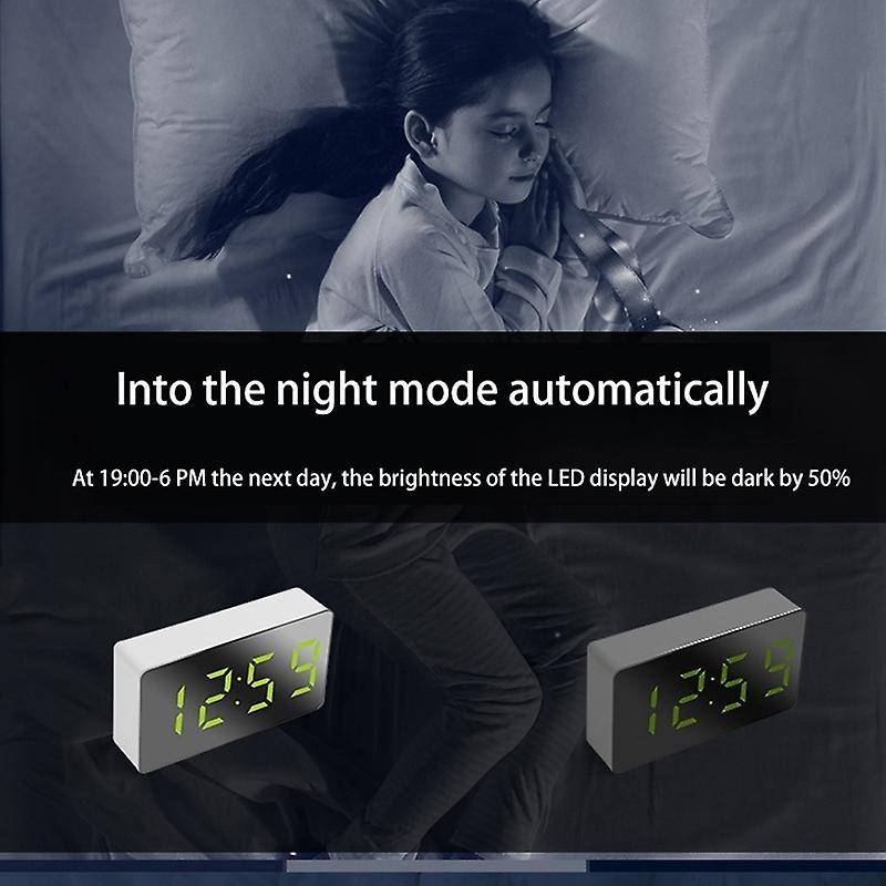 Mini Desk Alarm Clock Digital Travel Clocks for Home Decor,green