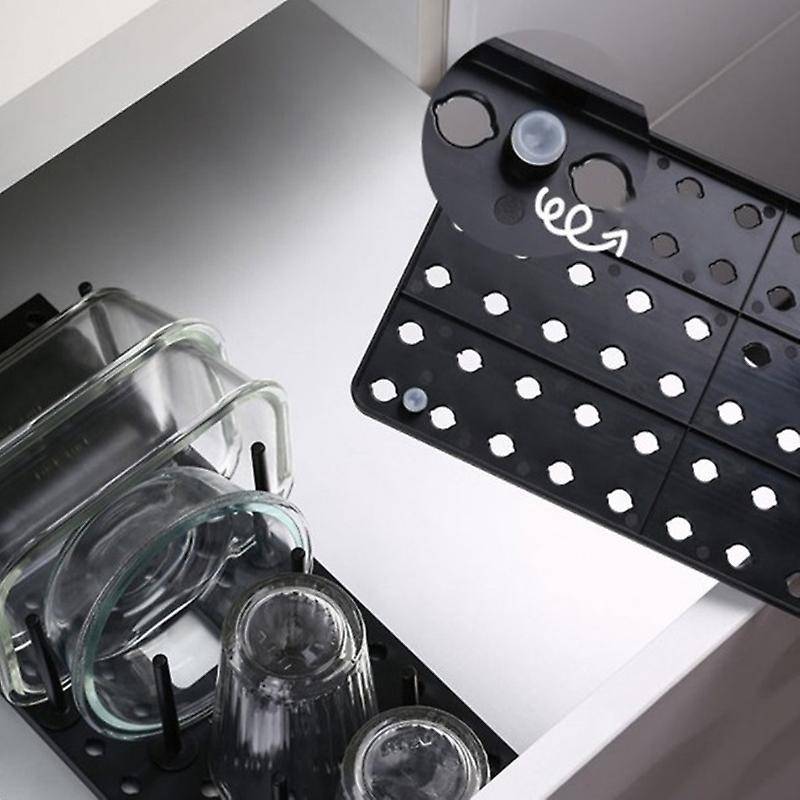 1pc Adjustable Kitchen Dish Drying Rack Tableware Storage Organizer