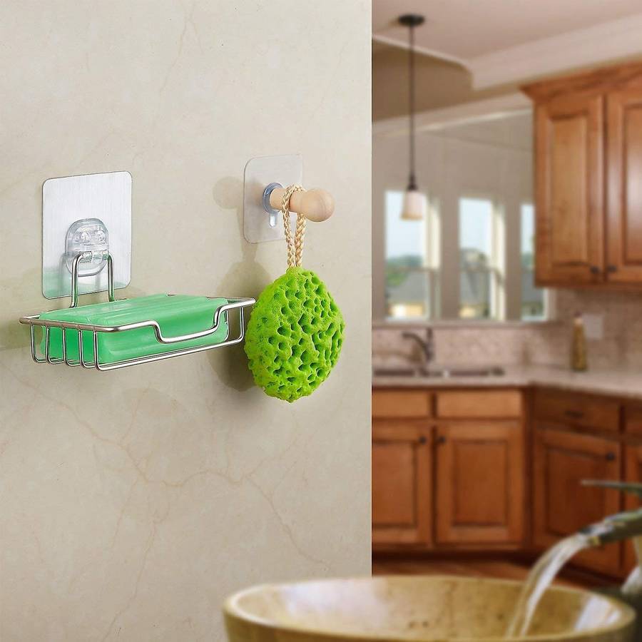 Wall Mounted Self Adhesive Holder - Stainless Steel (opaque Base)