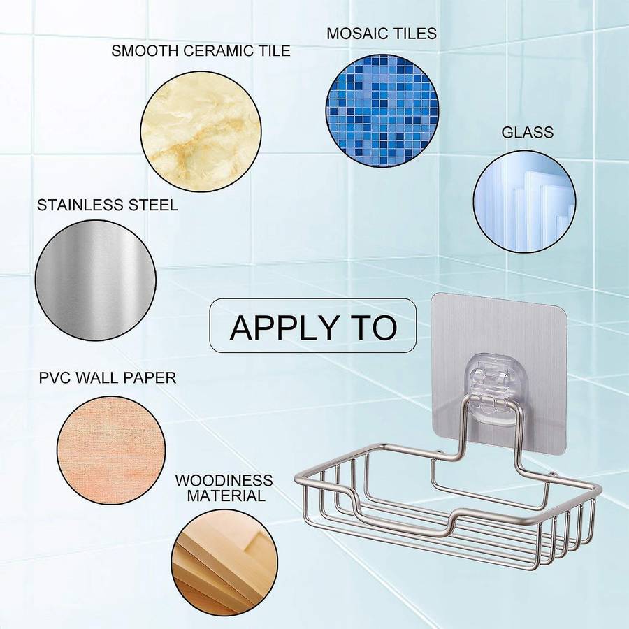 Wall Mounted Self Adhesive Holder - Stainless Steel (opaque Base)