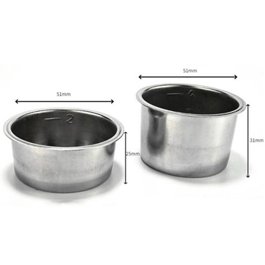 4pcs 51mm Coffee Filter Filter Basket for Delonghi Espresso Machine