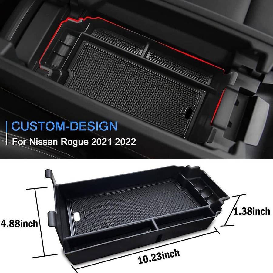 Center Console Organizer Tray for Nissan Rogue T33 2021 2022, Black