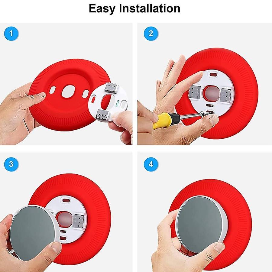For 2020 Nest Thermostat Bracket Siding Cover Silicone Plate (red)