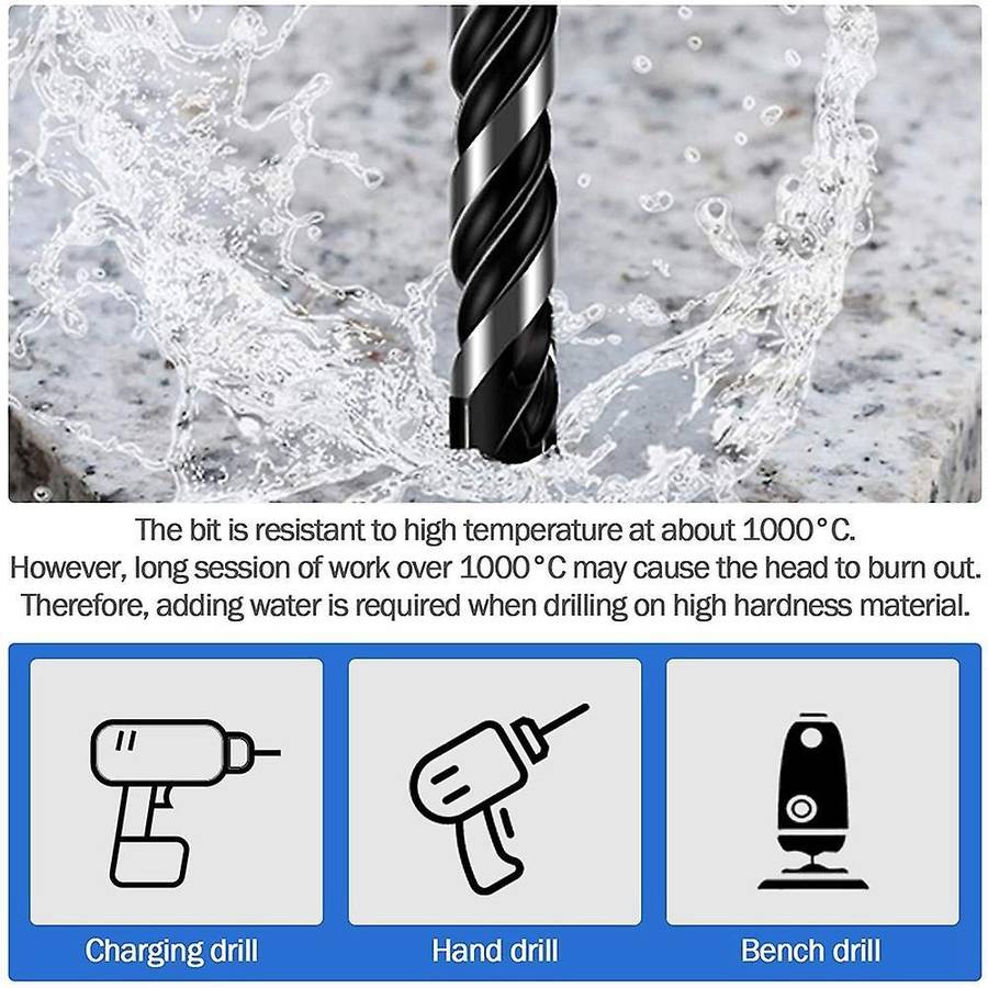 10pcs Masonry Tile Drill Bit for Brick Concrete Wall Wood Plastic