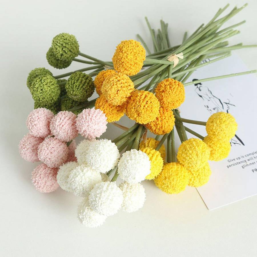 9 Pcs Golden Ball Artificial Flower Ball C