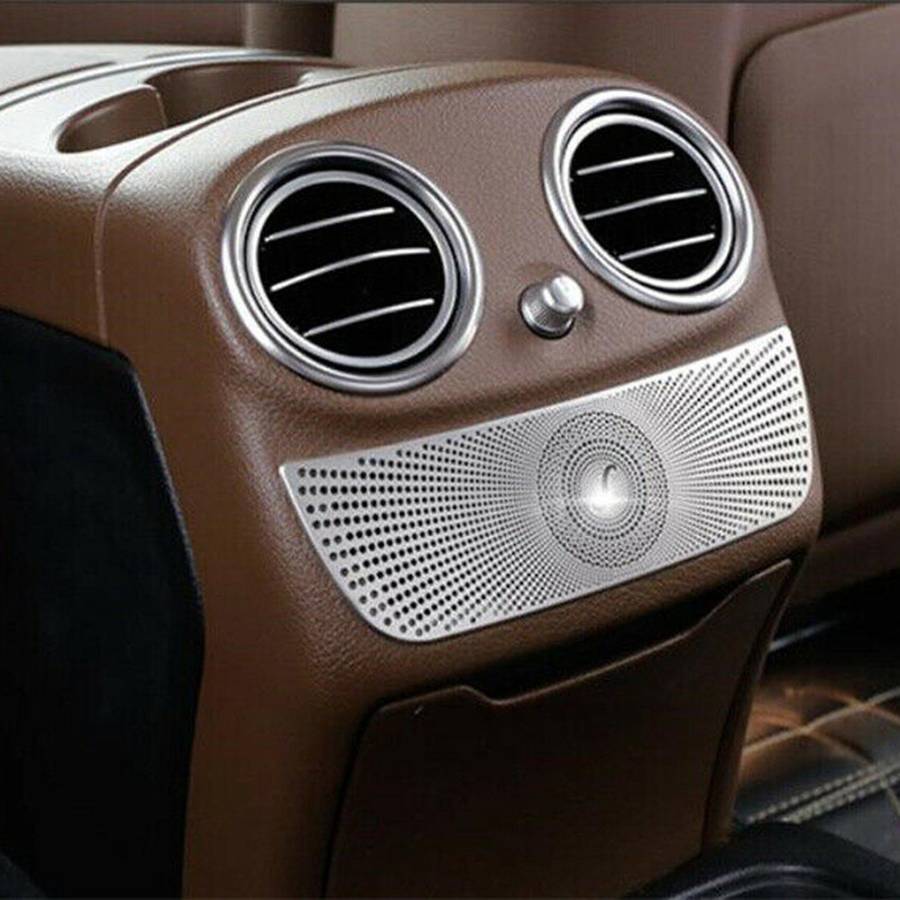 Matte Silver Rear Armrest Air Vent Outlet Cover Trim for Mercedes
