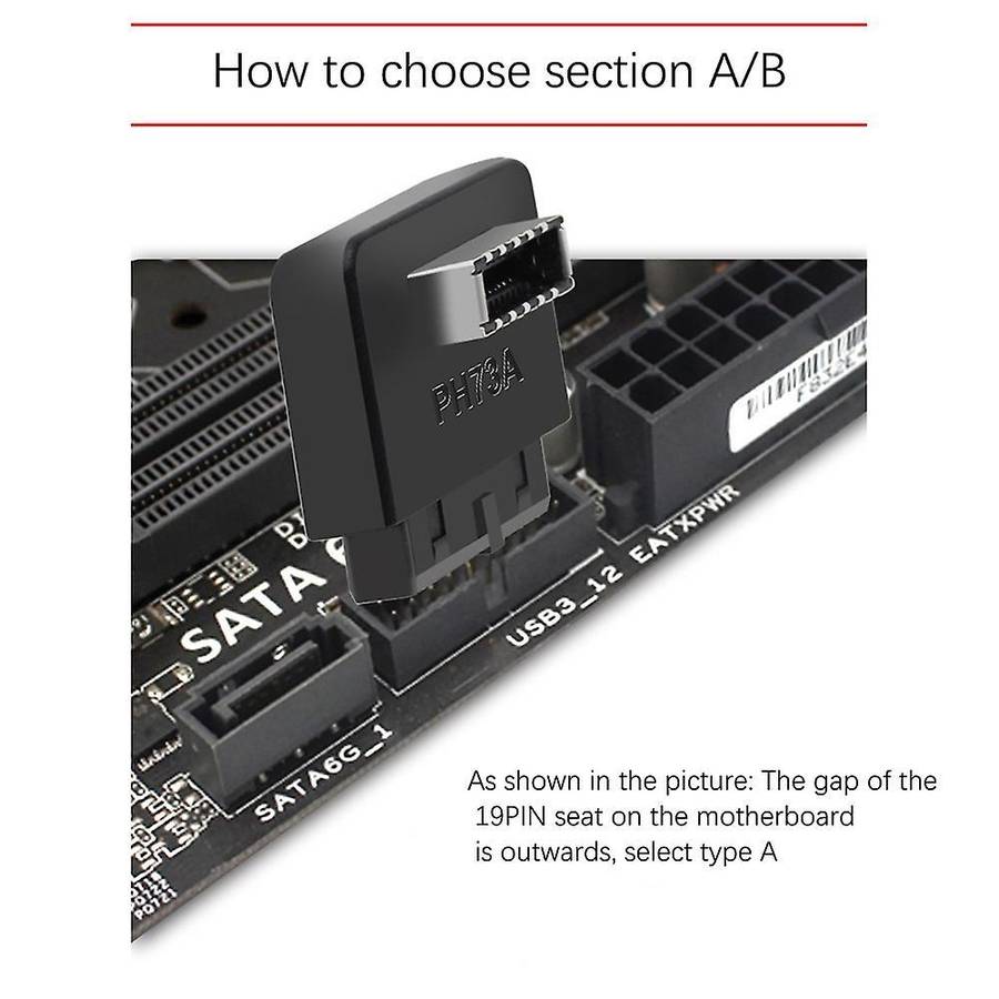 Ph73a Computer Motherboard Usb3.019p/20p to Type-e90 Degree