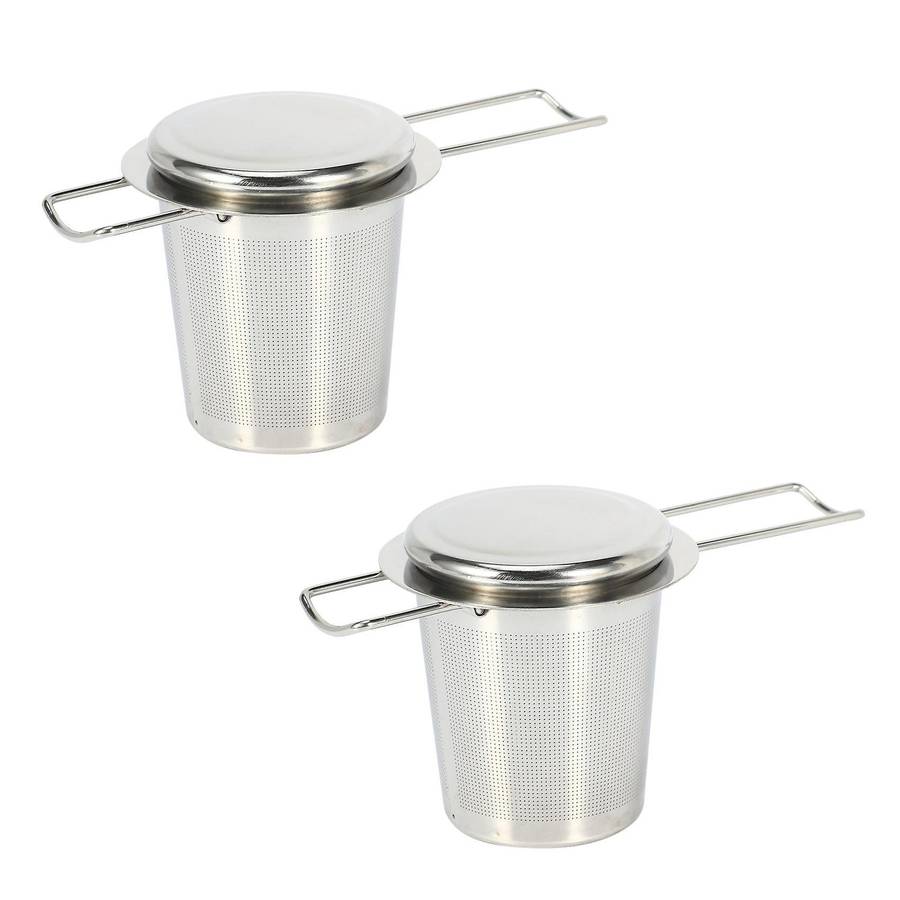 2pc Stainless Steel Tea Infuser Filter Long Handle Tea Strainer