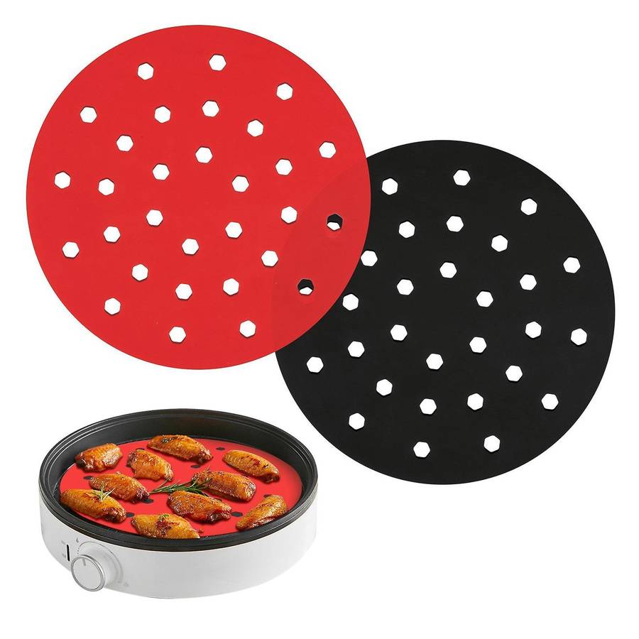 9 Inch Round Reusable Silicone Air Fryer Liners Non-stick