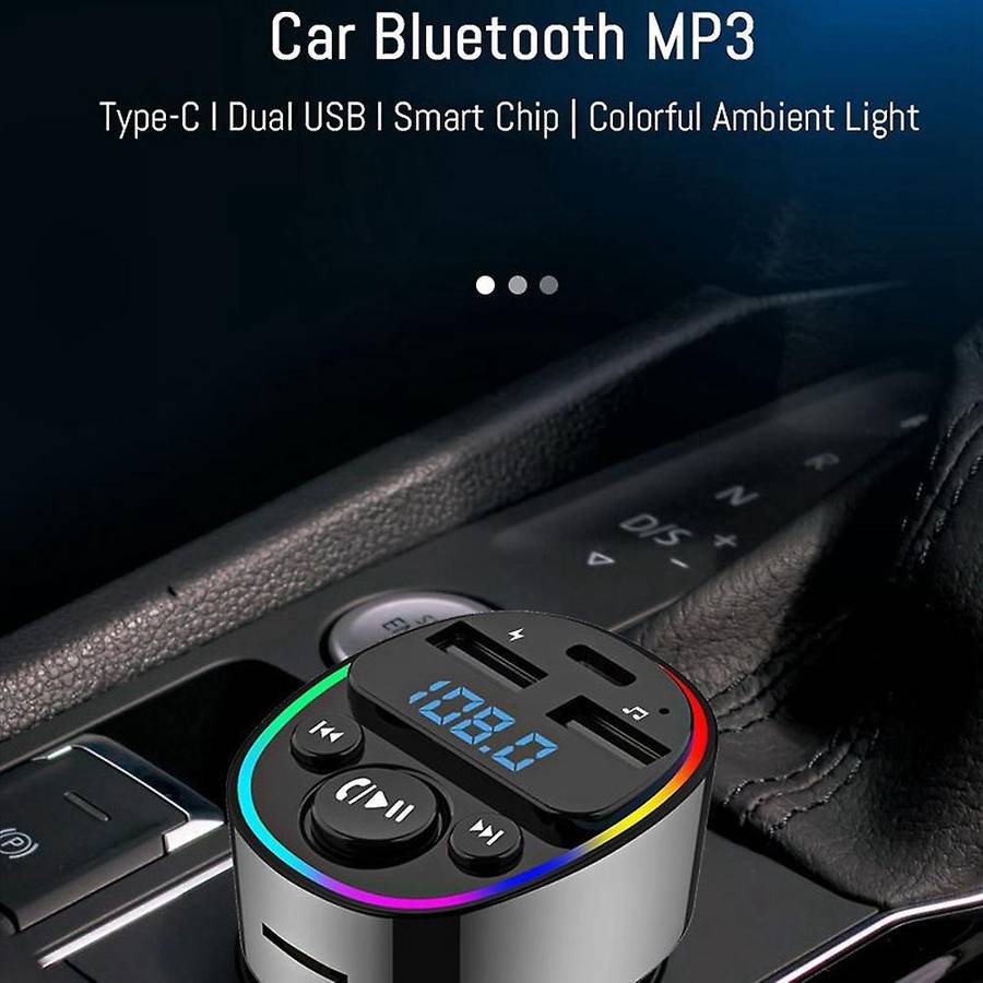 Car Bluetooth 5.0 Fm Transmitter Pd Type-c Dual Usb Charger Mp3 B