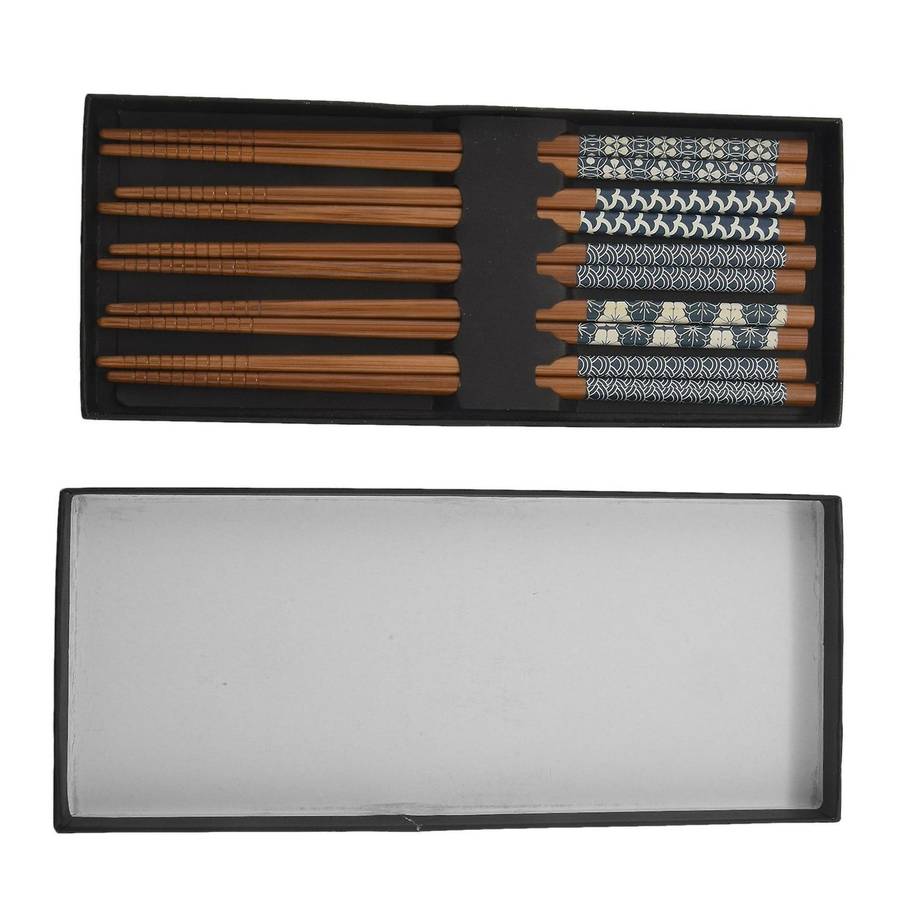 5 Pairs Bamboo Chopsticks Reusable Gift Sets,dishwasher Safe,8.8 Inch