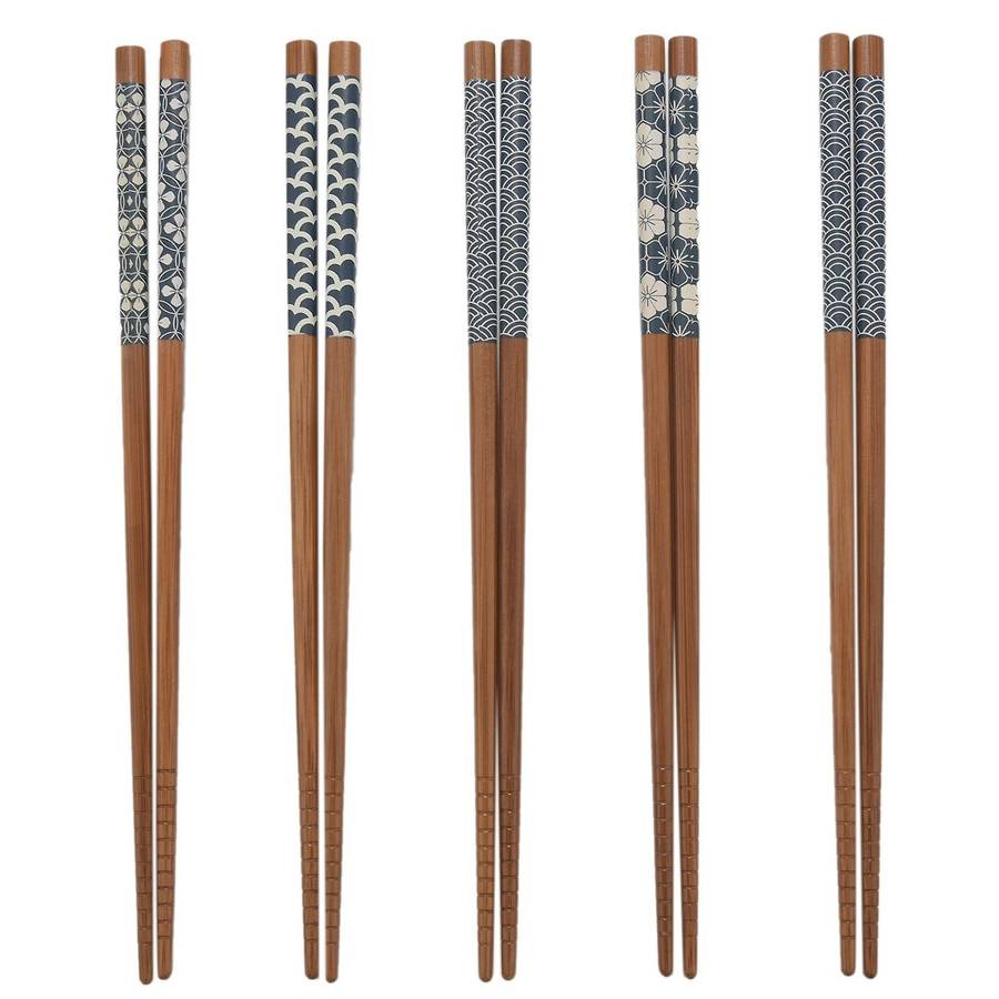 5 Pairs Bamboo Chopsticks Reusable Gift Sets,dishwasher Safe,8.8 Inch