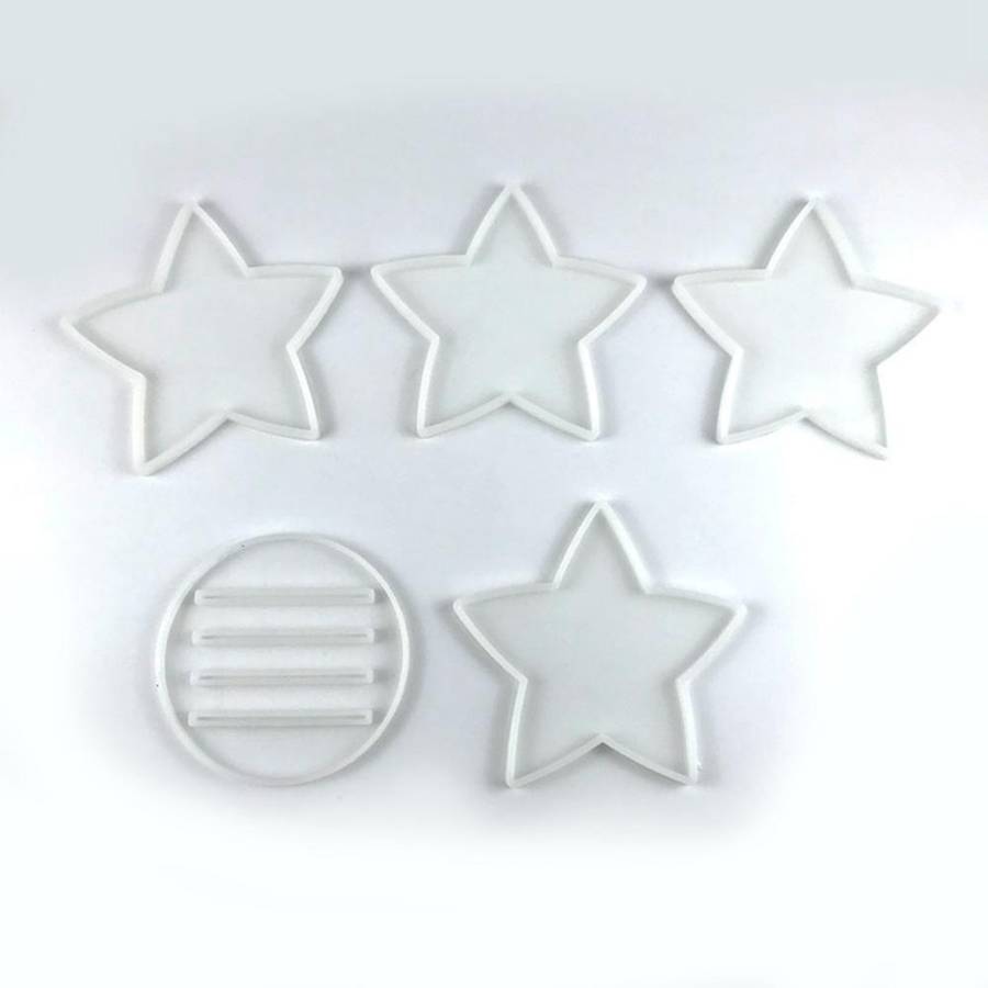 5pcs Five-pointed Star Coaster Bracket Silicone Mold Diy Coaster