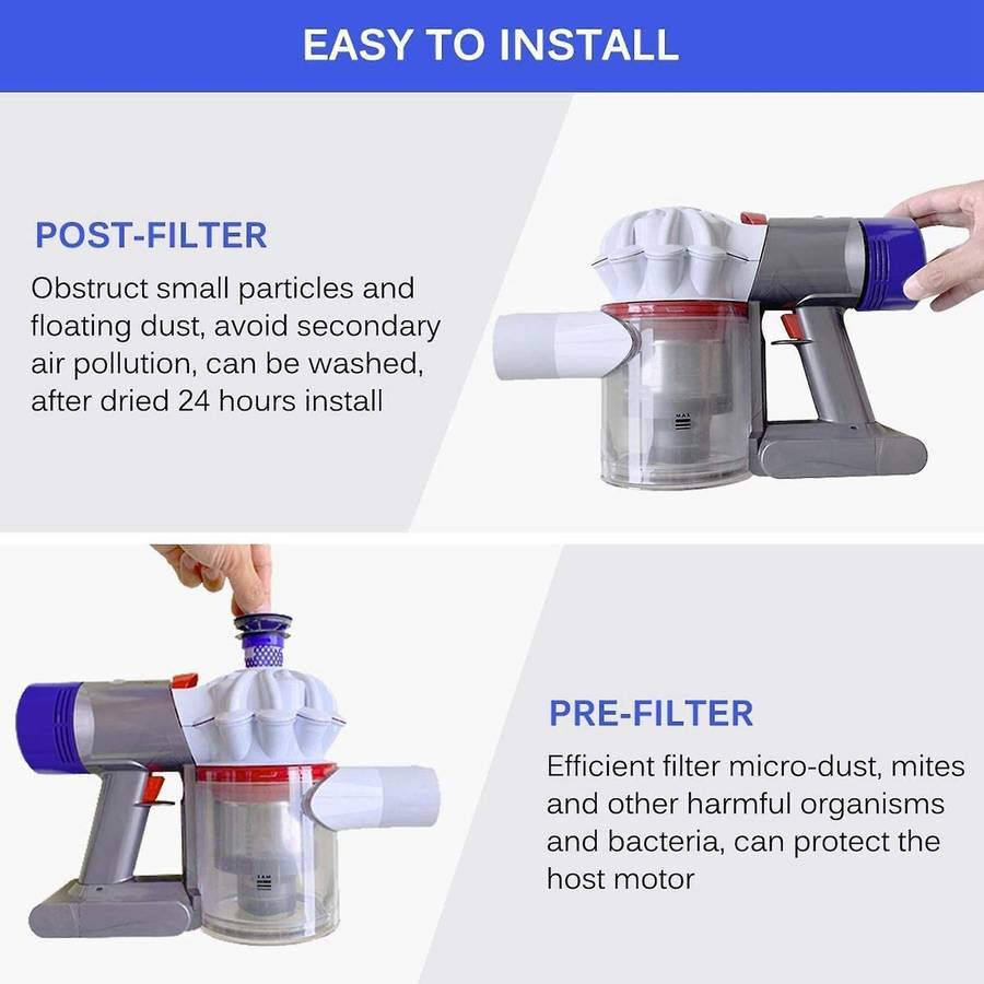 Filter for Dyson Dc58 Dc59 Dc61 Dc62 V7 V8, Pre and Post Filter