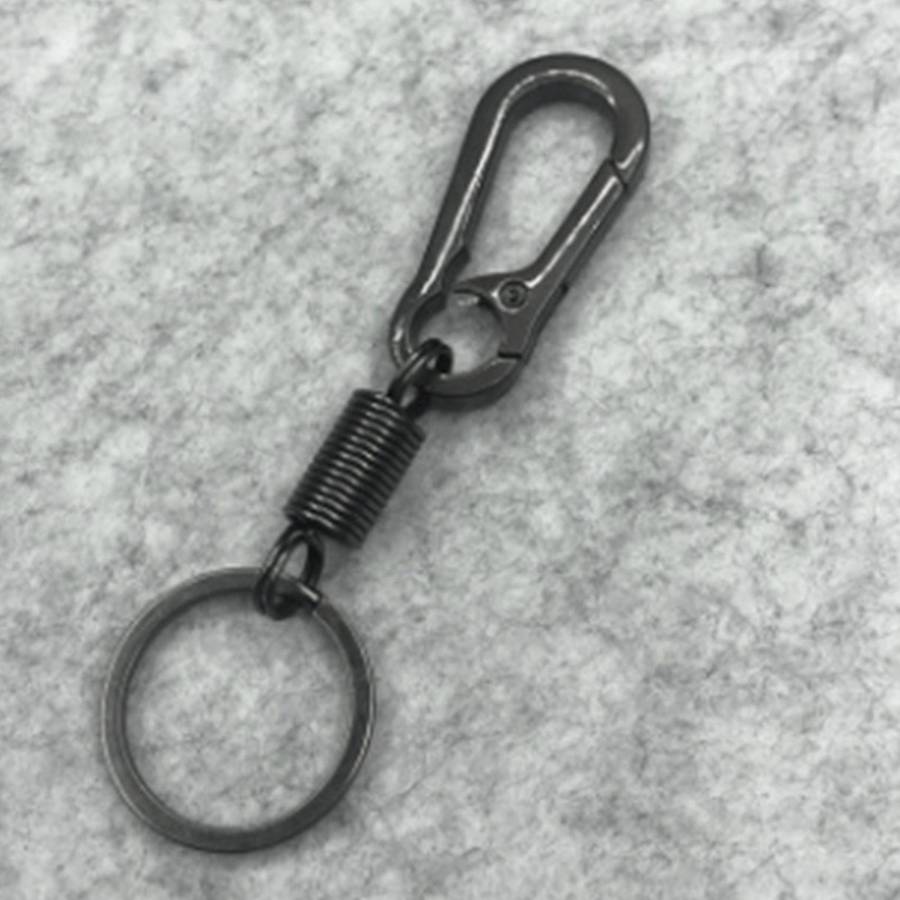 4x Sturdy Carabiner Key Chain Key Ring Polished Key Chain, Black