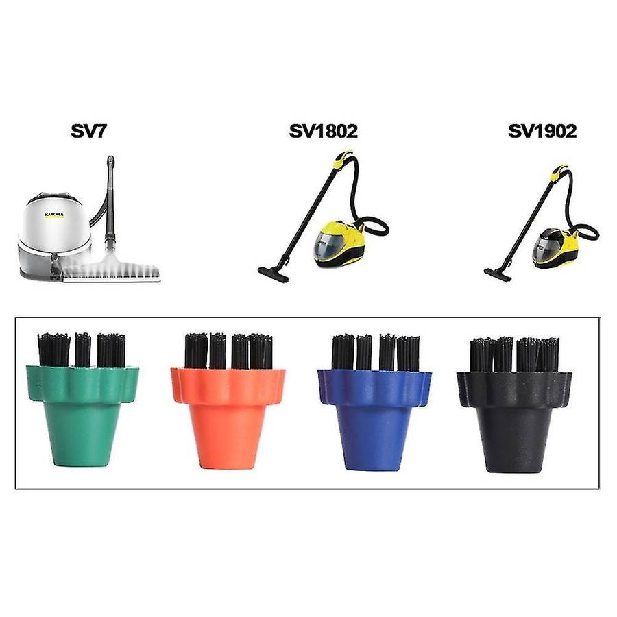 4pcs Brushes for Karcher Sv7 Sv1802 2.860-231.0 Steam Cleaner Green