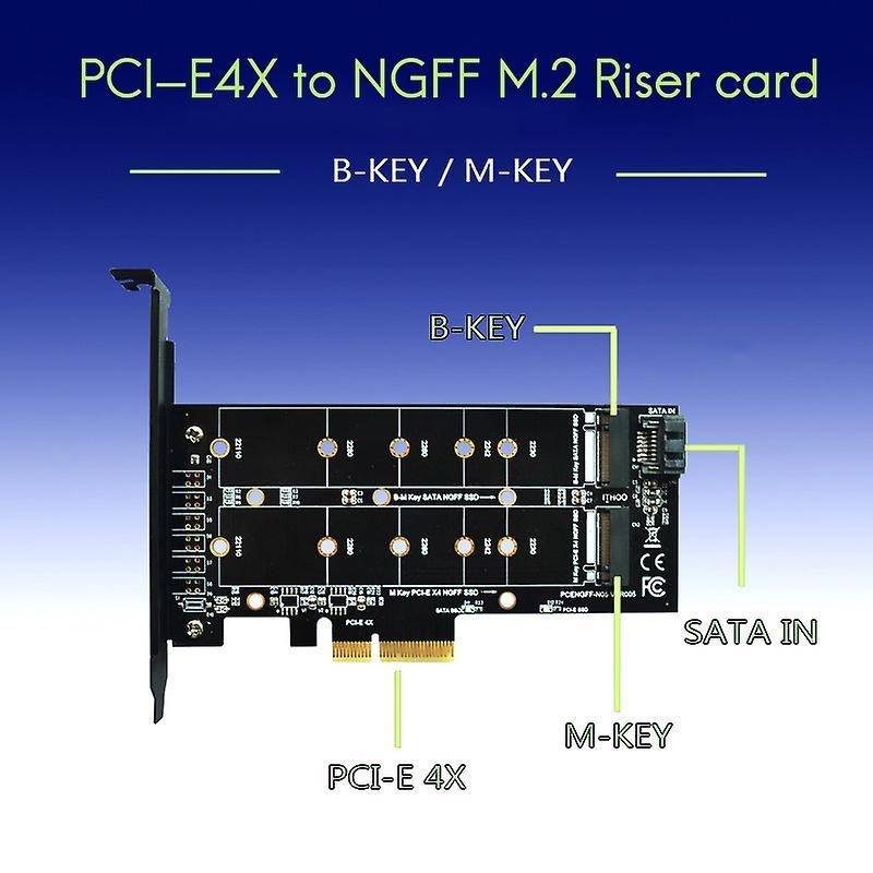 M.2 Nvme Ssd Ngff to Pcie X4 Adapter Card M Key-b Dual Interface