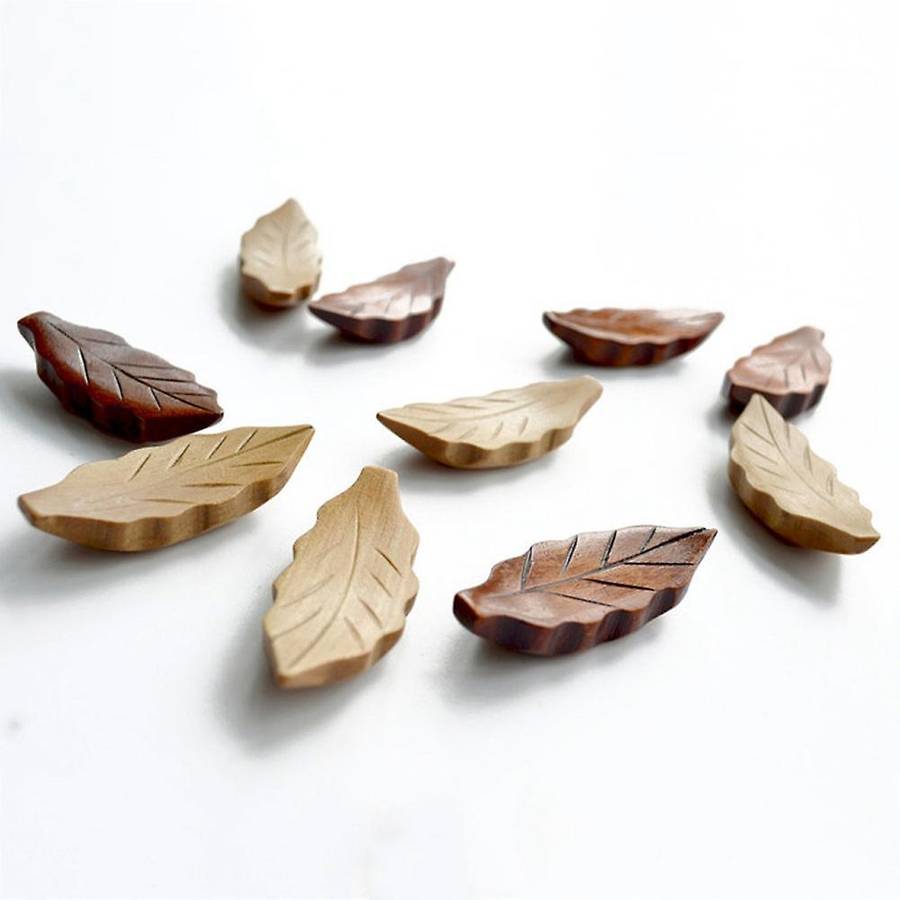 Wood Chopstick Holder Leaf-shaped Chopstick Holder Kitchen Supplies