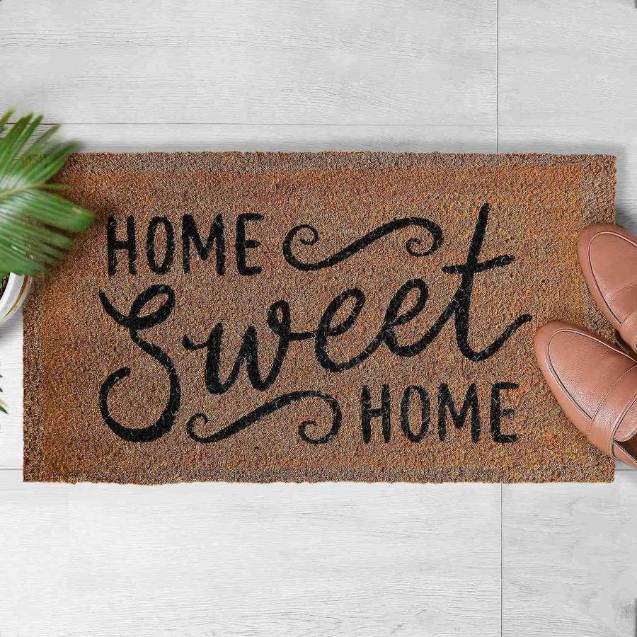Coir Welcome Mats for Front Door Door Mat with Non-slip Backing D