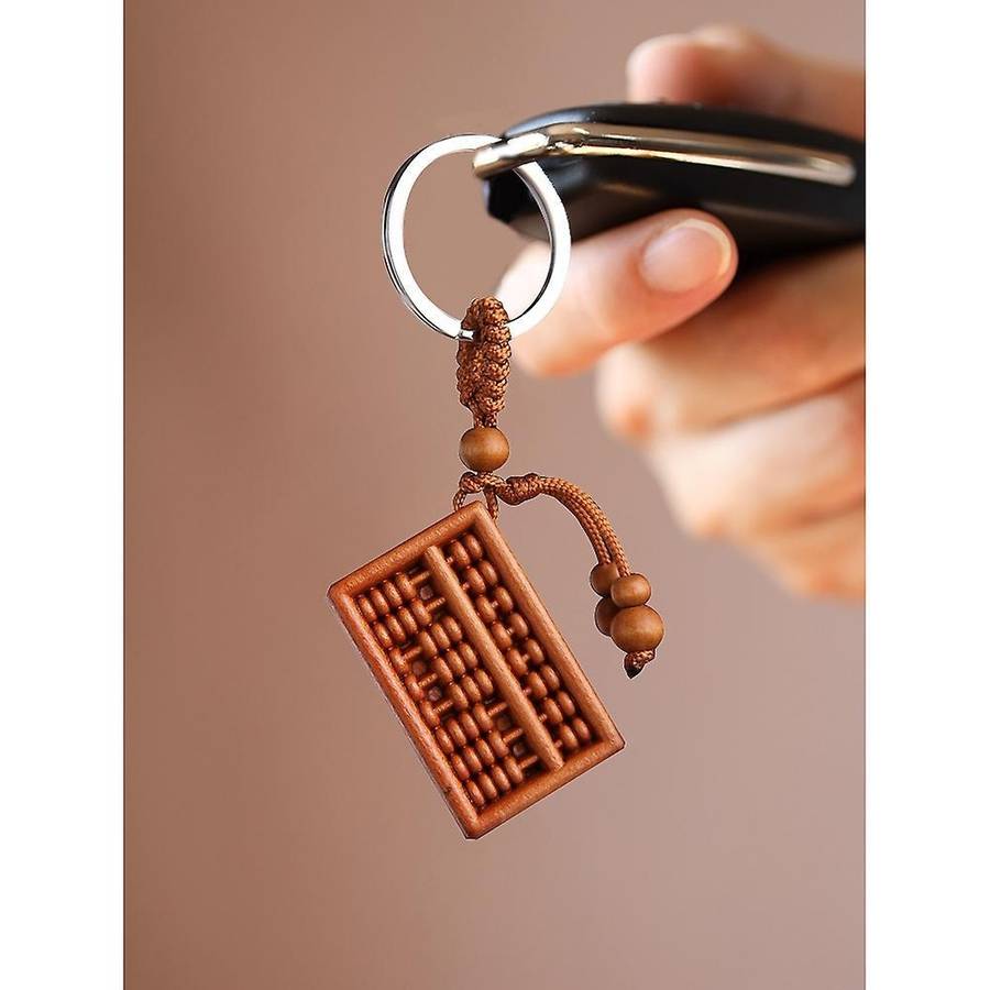 10pcs Mini Abacus Keychain Key Ring Chain Wooden Fob Ornament Trinket