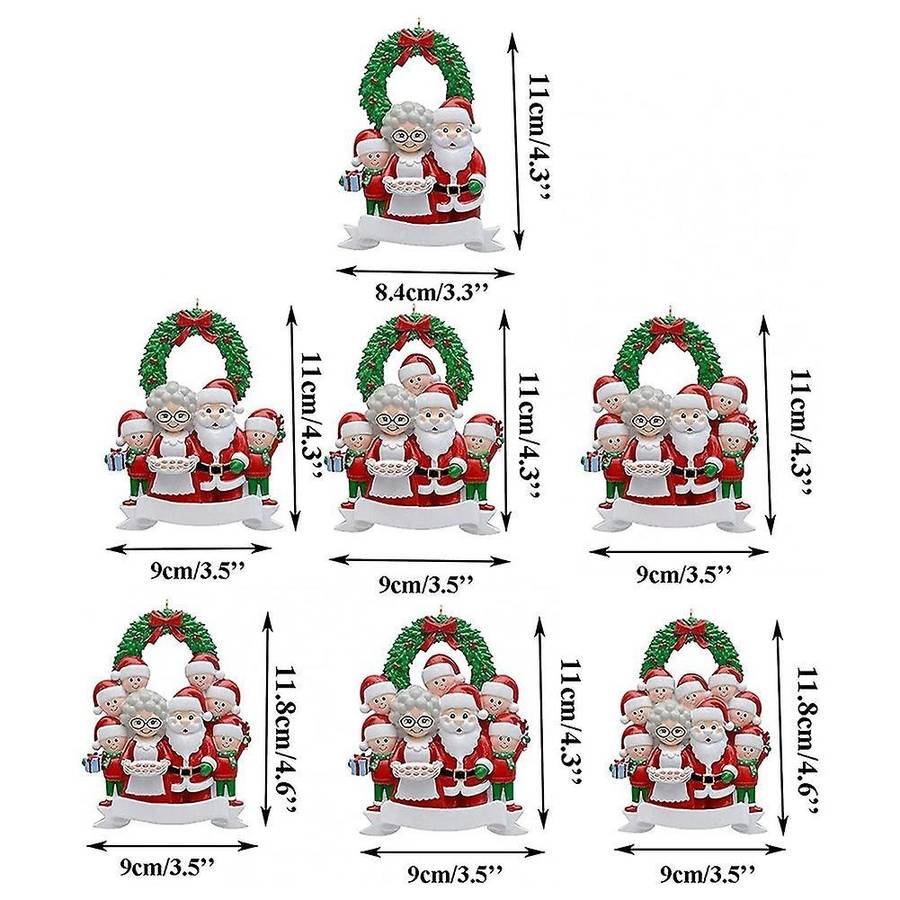 Santa Claus Family Of 8, Christmas Tree Ornament - Santa Winter Gift