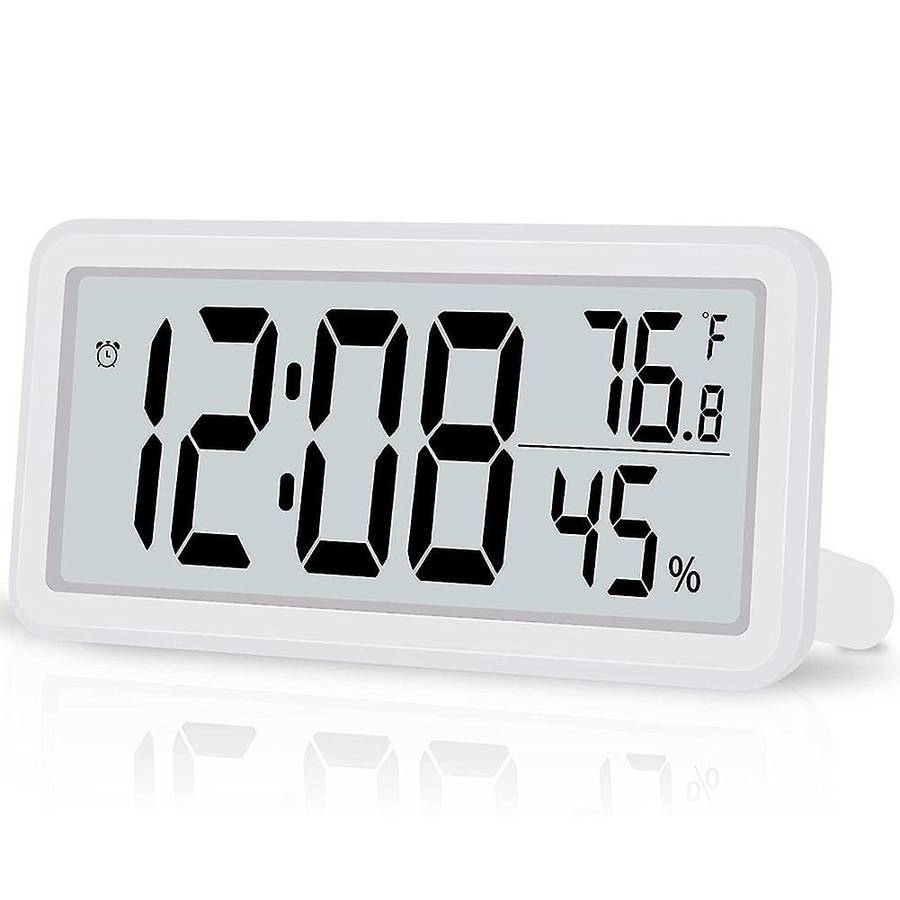 Digital Alarm Clock,battery Operated Lcd Electronic Clock White