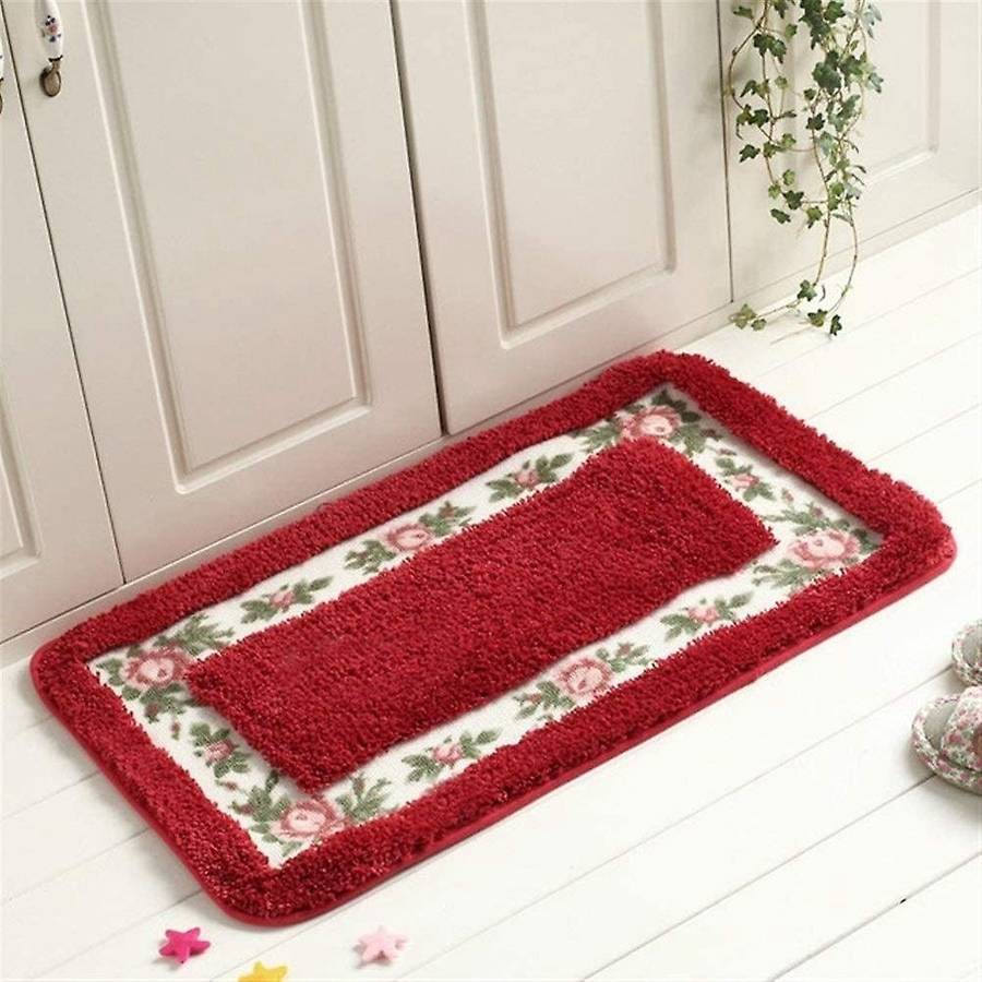 Pastoral Style Bath Carpet Rectangle Carpets Floor Decor (40x60cm) D