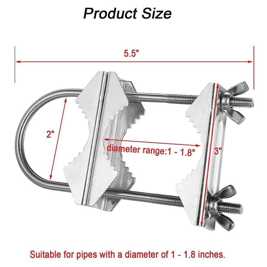 Double Antenna Mast Clamp V Jaw Block with U Bolts for Tv,cb,ham