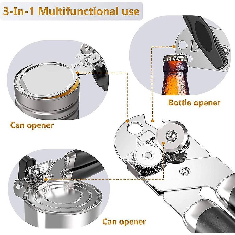 Kitchen Can Opener 3-in-1 Tin Beer Jar Bottle Opener Hand Grip