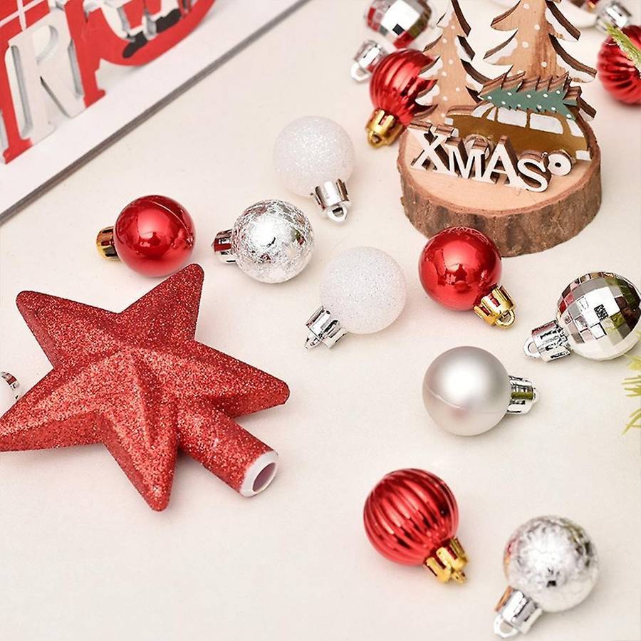 30pcs Glitter Christmas Tree Ball Baubles Colorful Xmas Party Decor,d