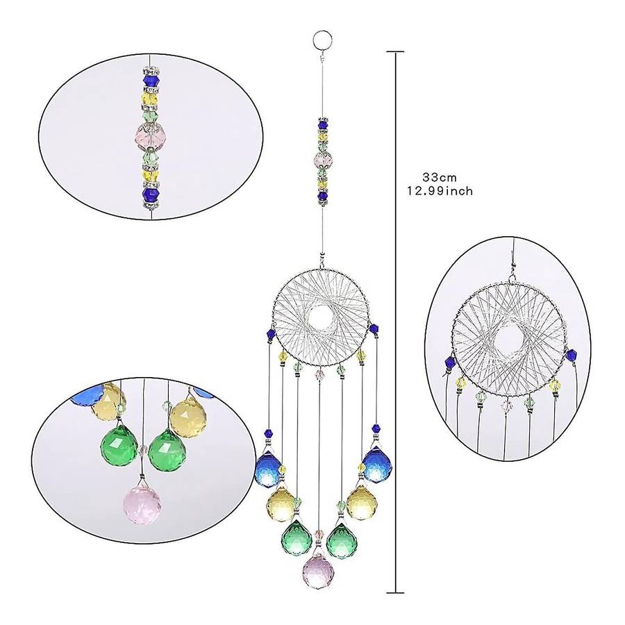 Blue Crystals Sun Catcher Hanging Suncatchers Chandelier Lamps Light