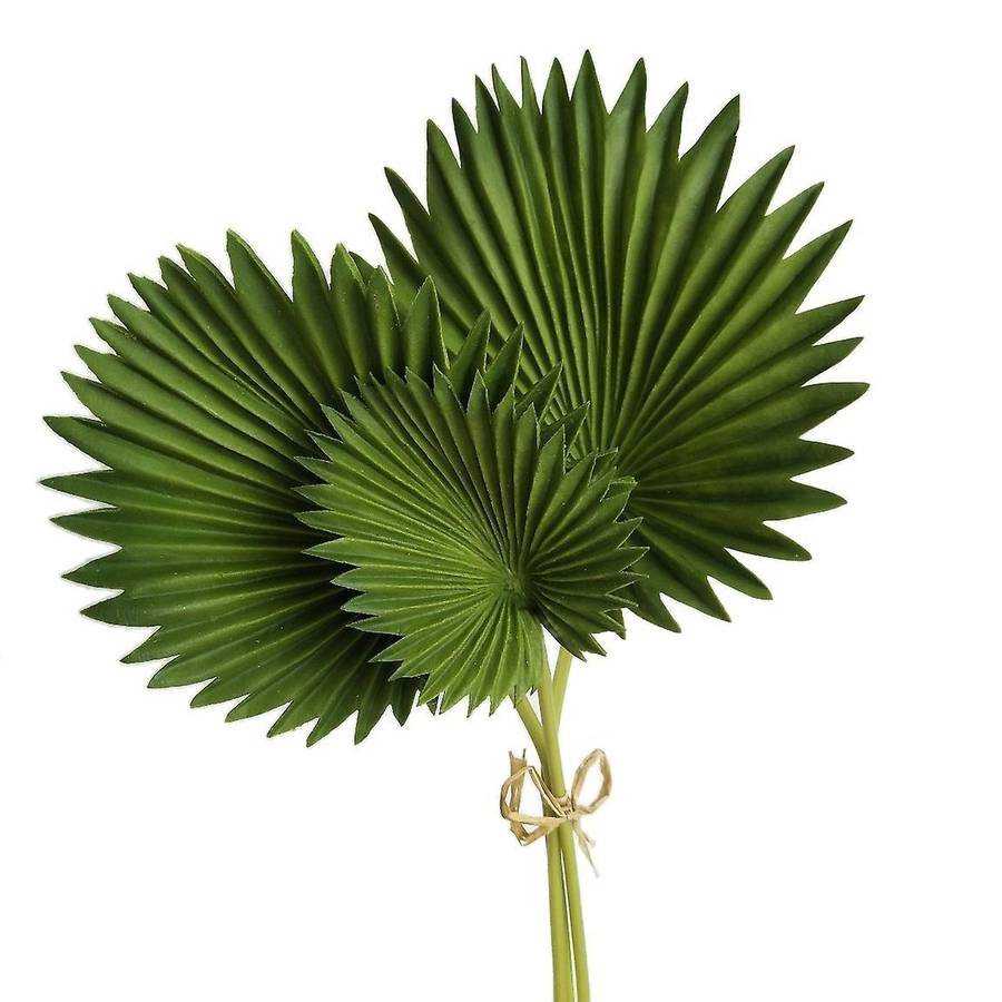 3pcs Artificial Palm Leaves Bunch Green Fake Plants Home Decoration