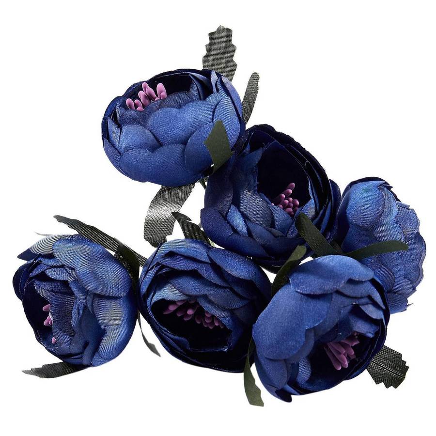 6pcs/lot Silk Cloth Bouquet Decorative(royal Blue Purple Heart)