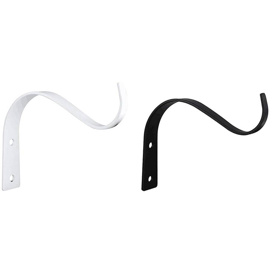 2x 4.5inch S Shape Wall Hanging Flower Pot Bracket Hook Iron Black