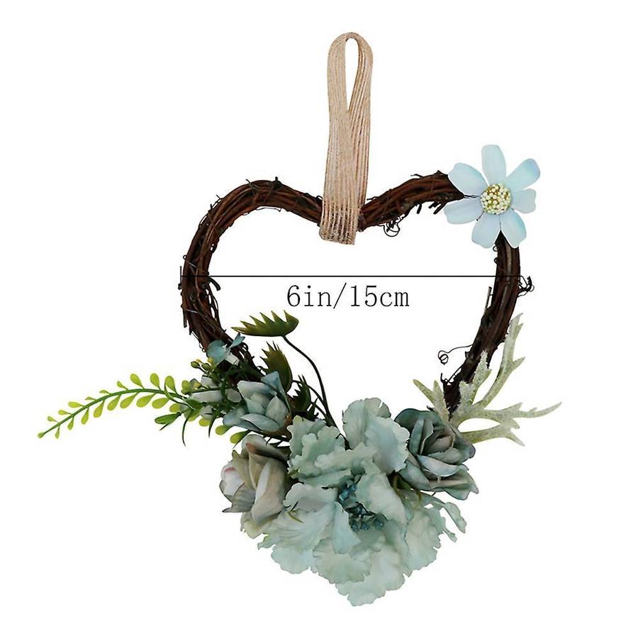 Wedding Flower Heart-shaped Wreath Party Wall Home Decoration, 6 Inch