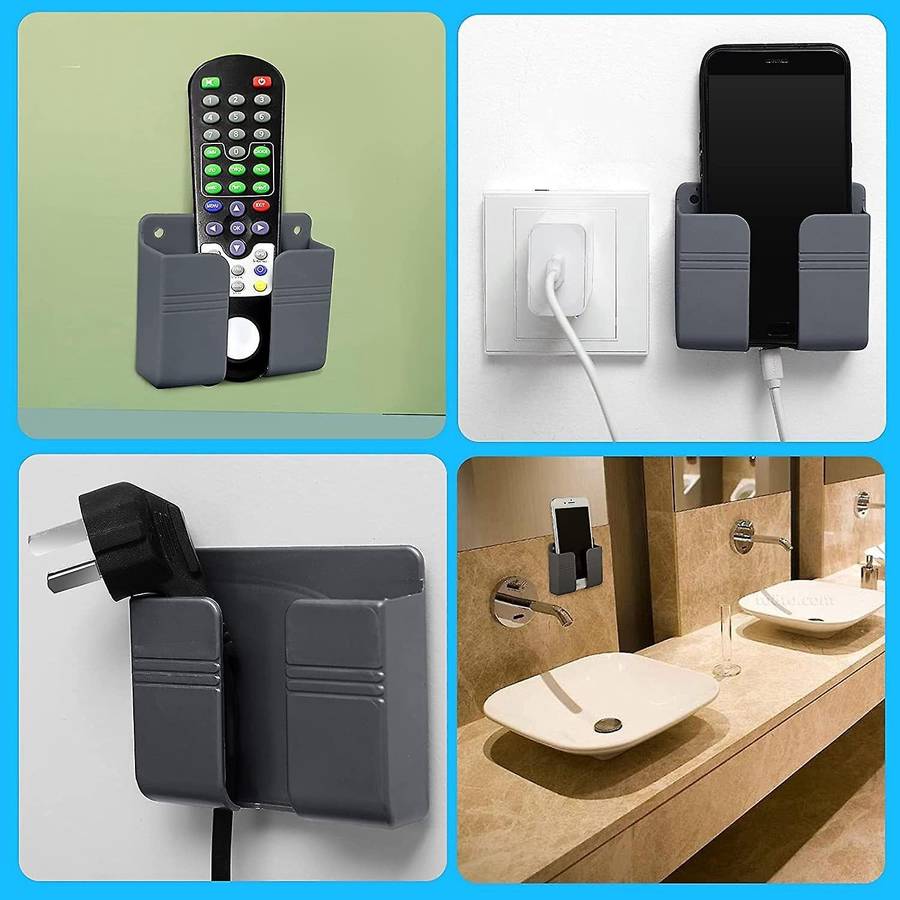 8pcs Mobile Phone Wall Mount Holders for Home Bedroom (grey)