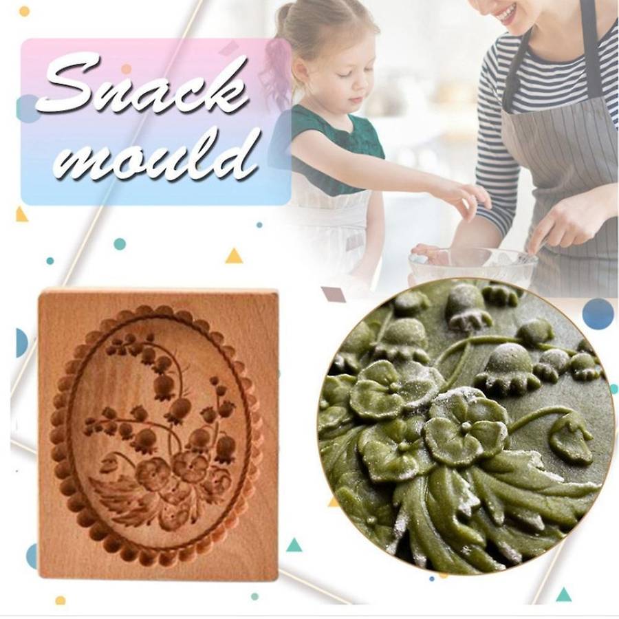 Cookie Mold Shortbread Mold Wooden Biscuit Cutter Cookie Mold B