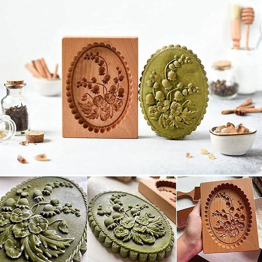 Cookie Mold Shortbread Mold Wooden Biscuit Cutter Cookie Mold B