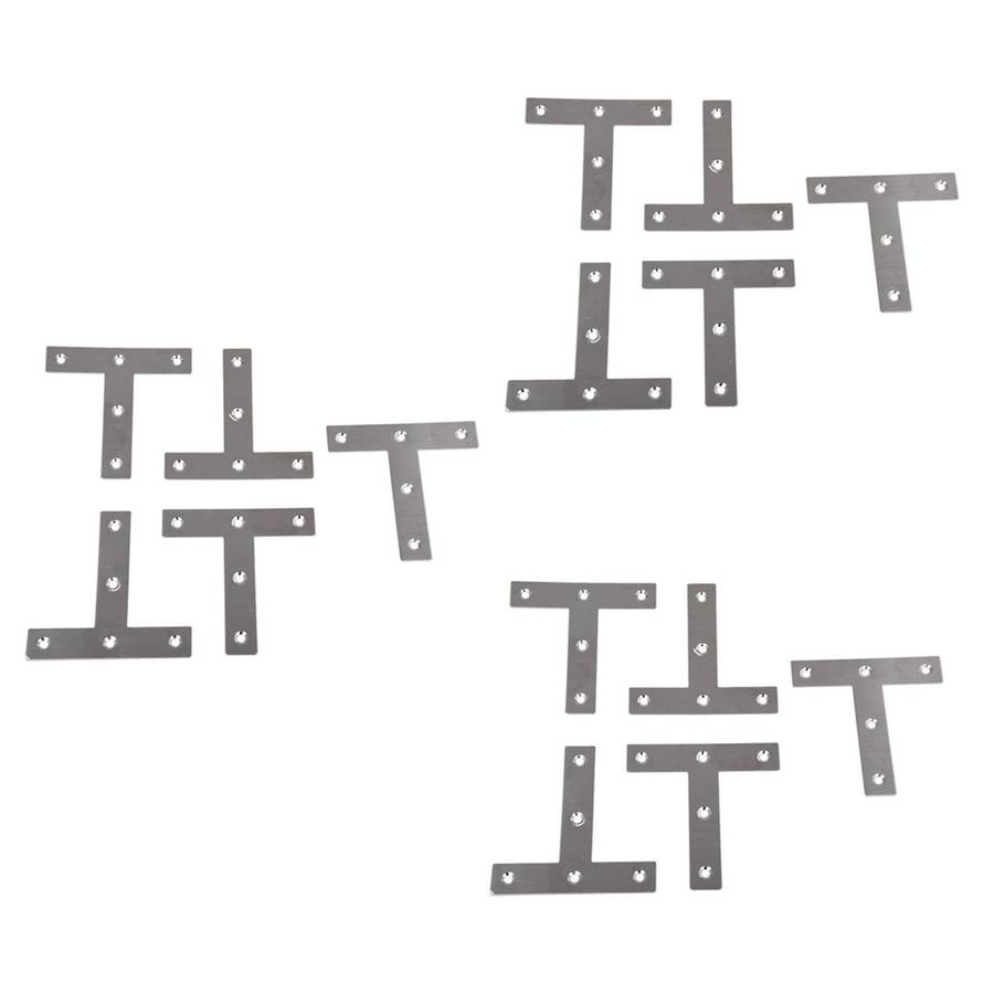 5pcs Angle Plate Corner Brace Flat T Shape Repair Bracket 80mm X 80mm